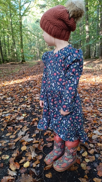 Preview: Rest 50 cm - Jersey - Pilze - jeansblau - Jule